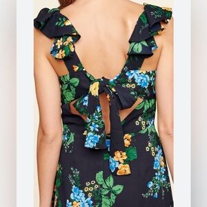 NWT Sugar Lips Open back ruffle floral mini dress Sz M